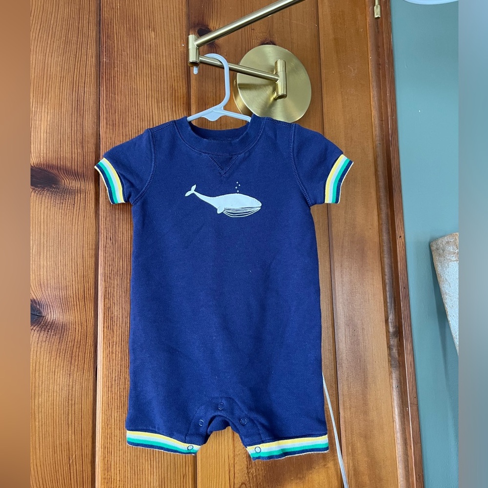 Janie and Jack Navy Blue Whale One Piece- Size 6-12 months